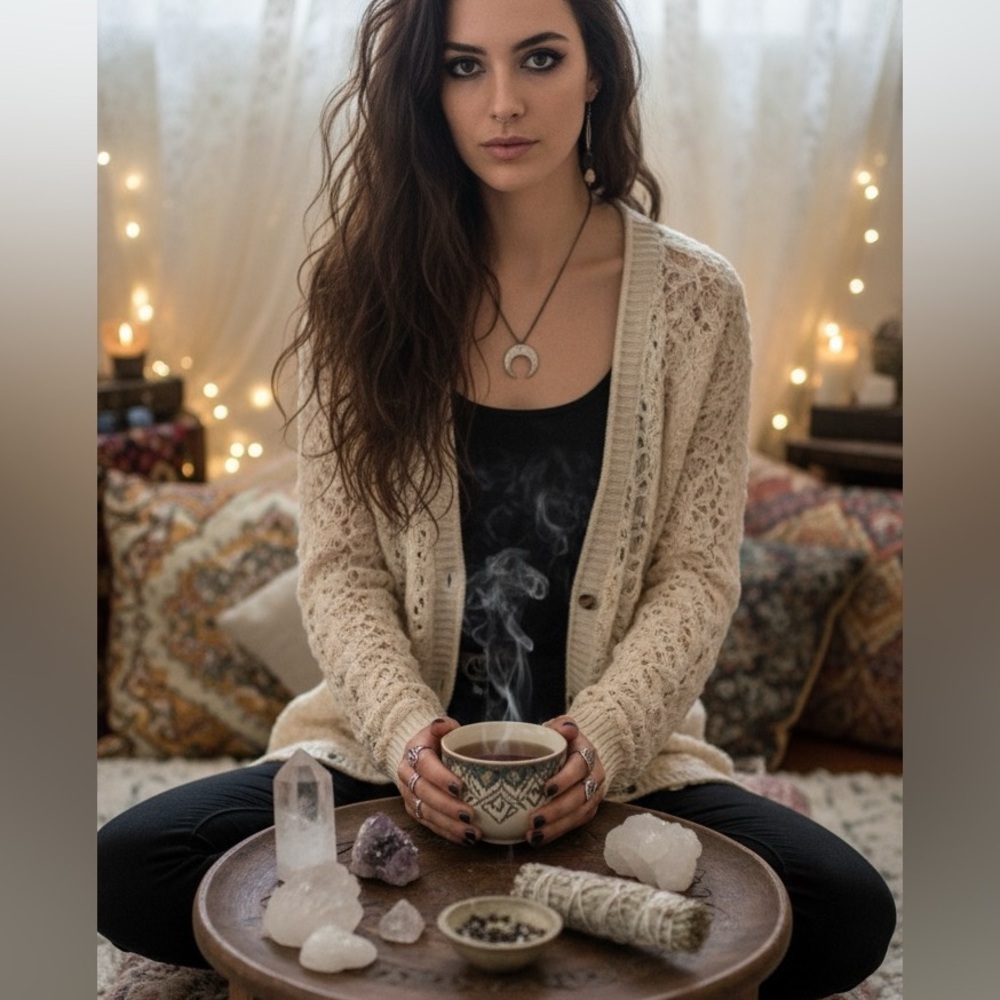 Crave Fame Lace Cream Knit Sweater